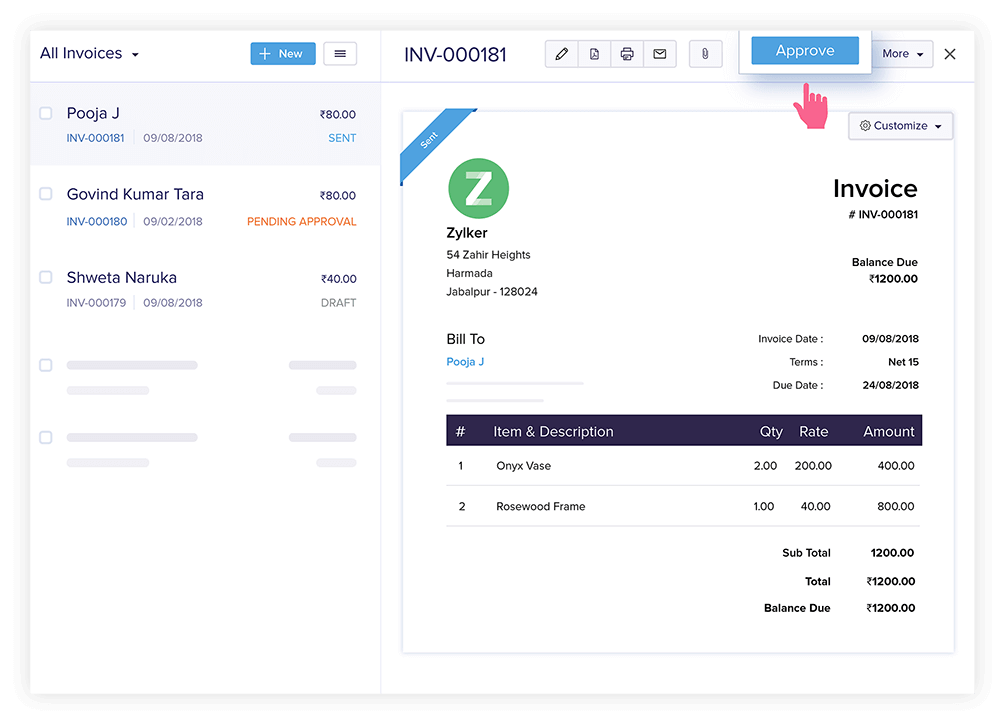 Invoice Approval Software - Billing and Invoicing Software | Zoho Books