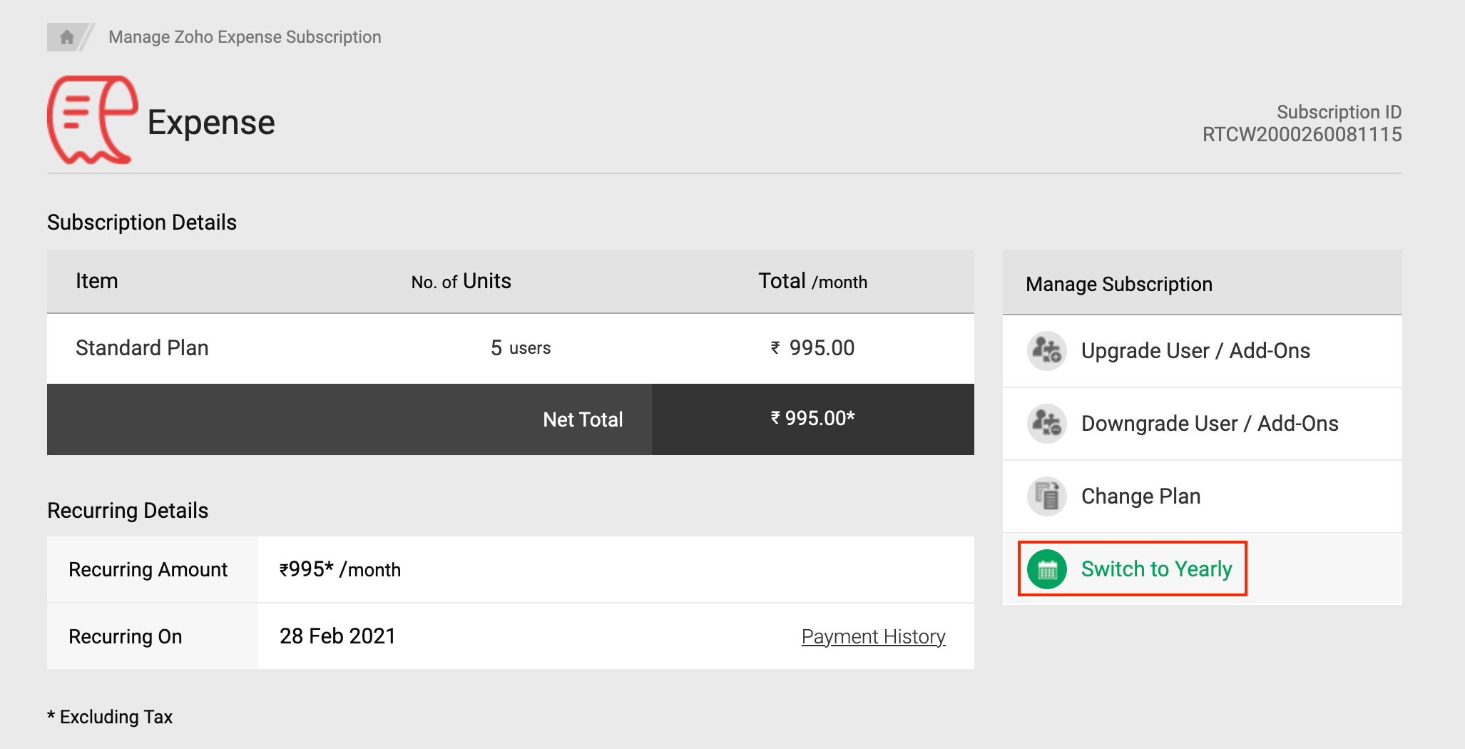 Upgrade Your Subscription