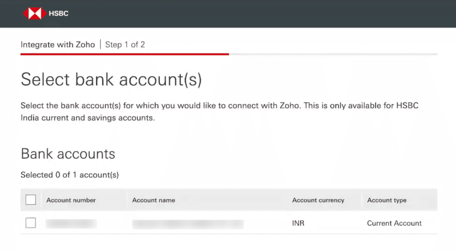 Select HSBC bank accounts