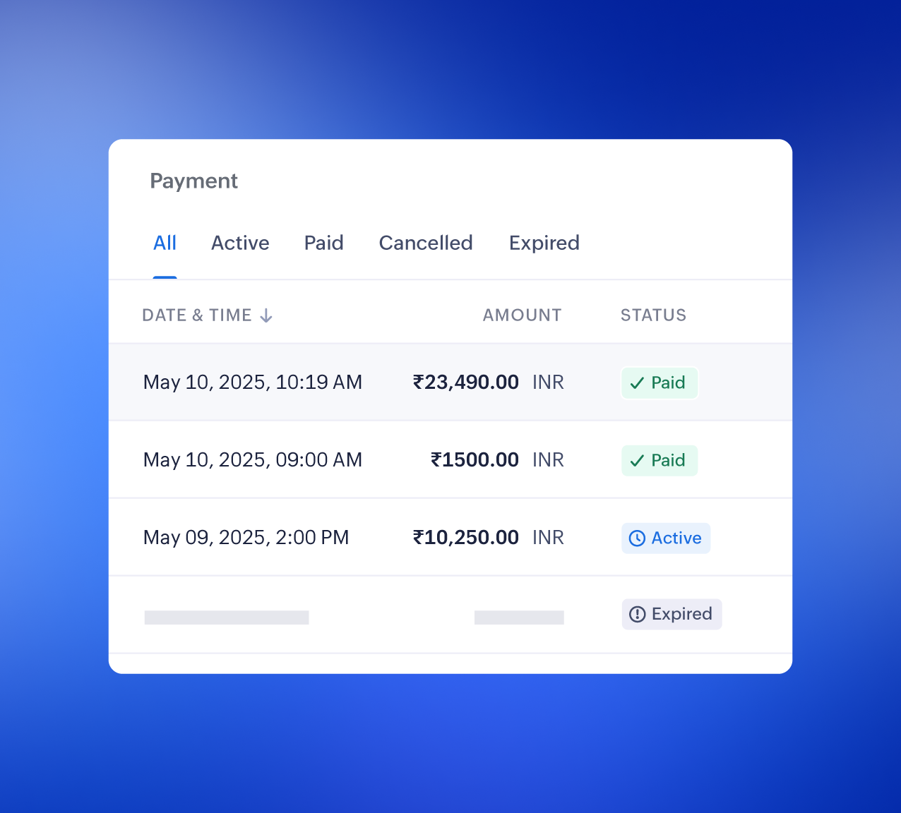 Track payment status