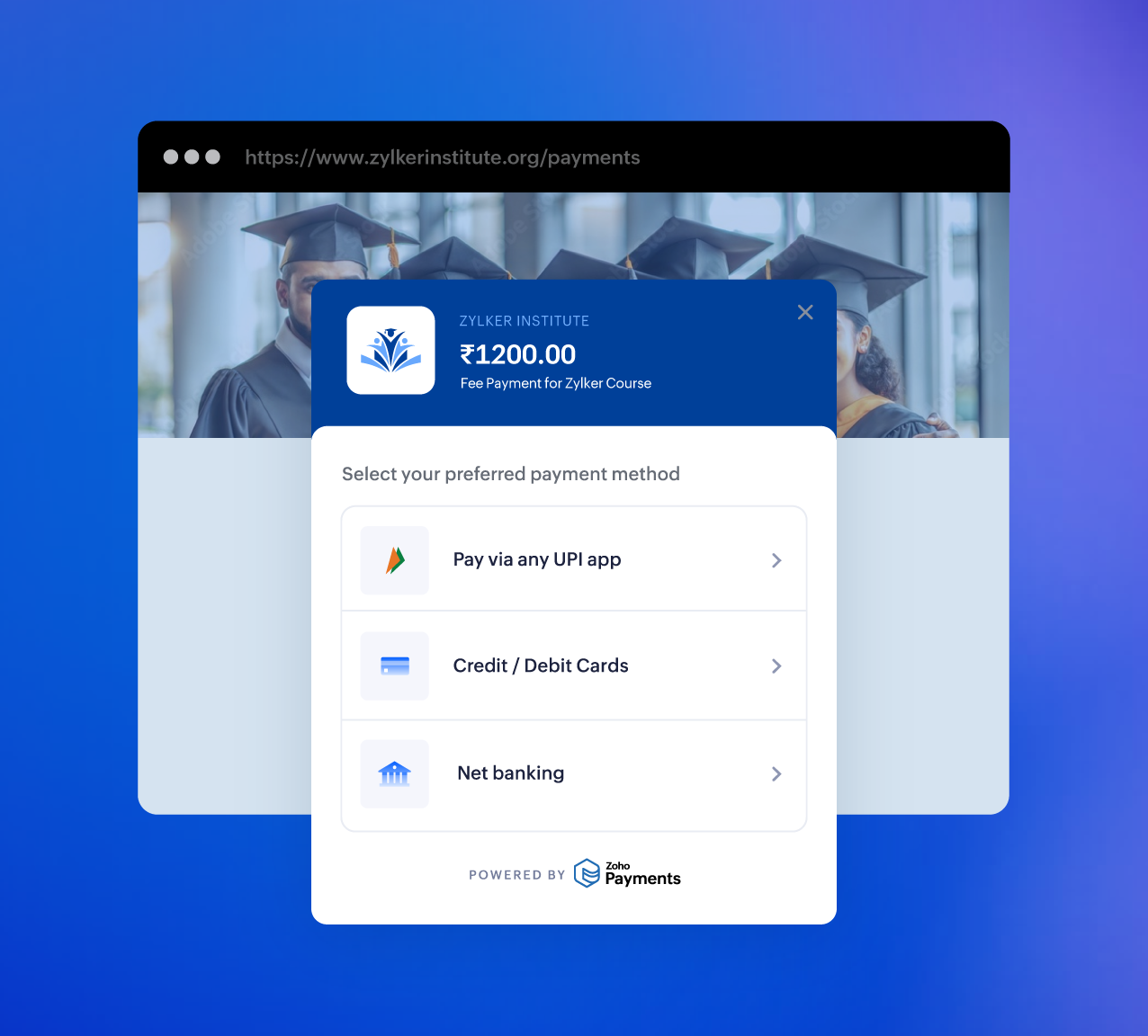 Schools and universities Payment Example