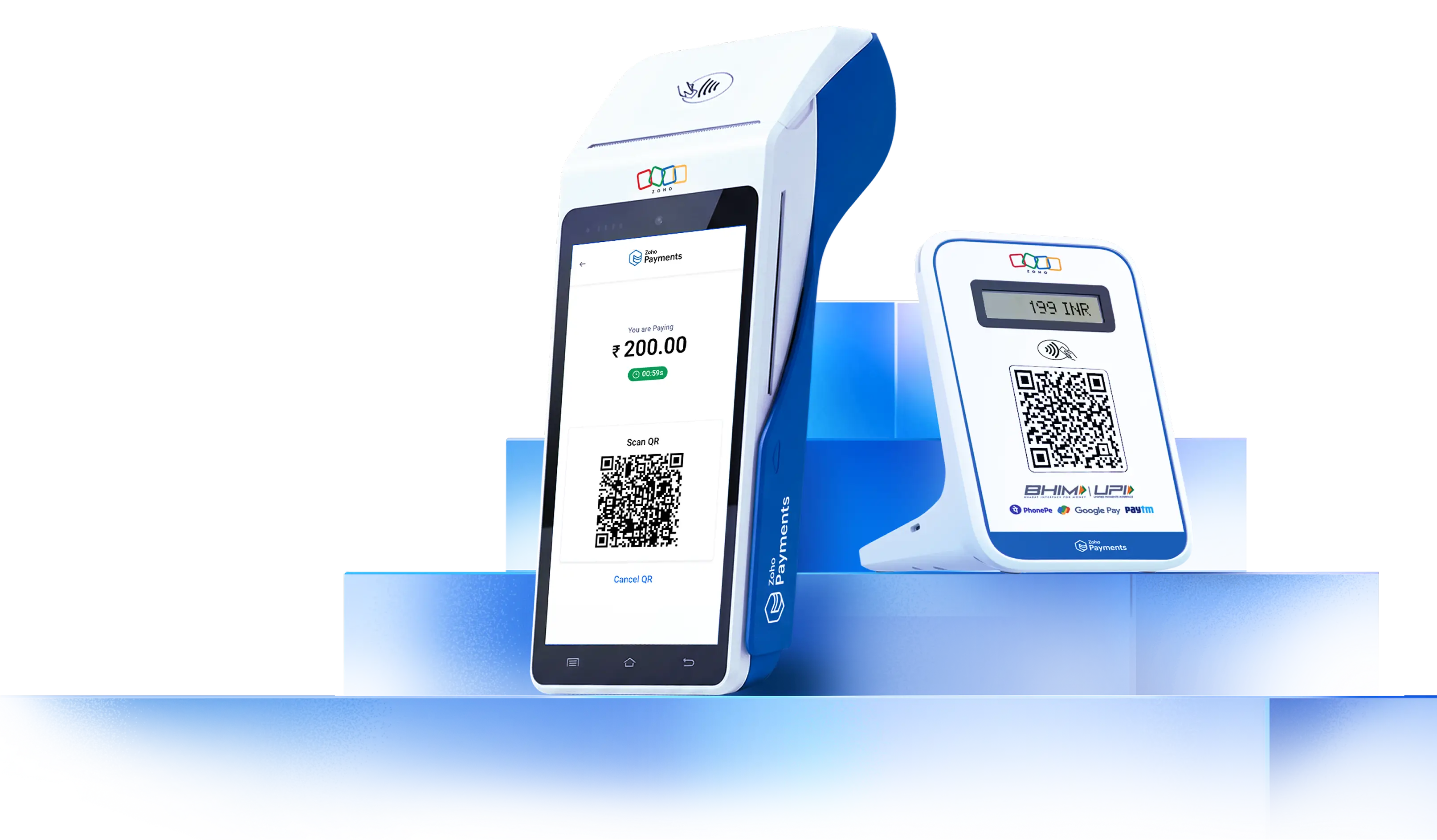 In-store payment terminal being used for a transaction