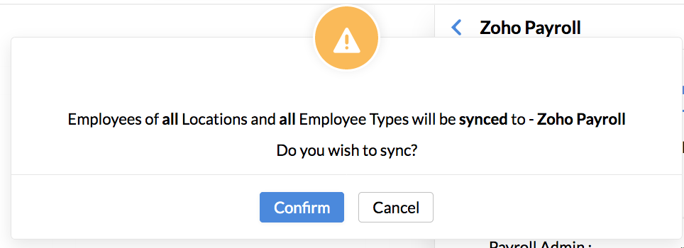 Sync Confirmation