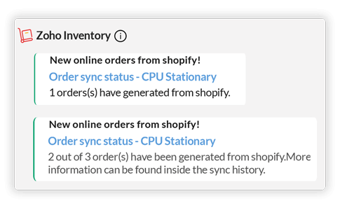 Orders Sync in Zoho Cliq