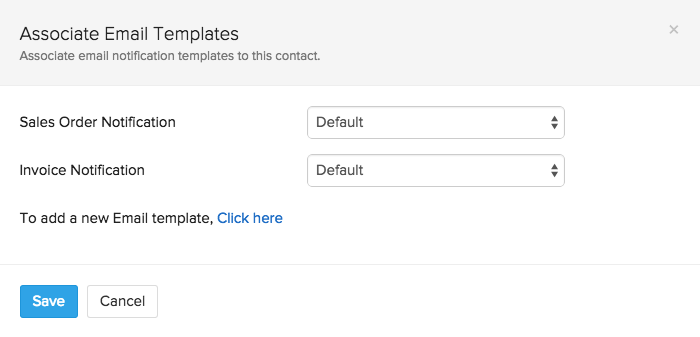 Associating email templates to a contact