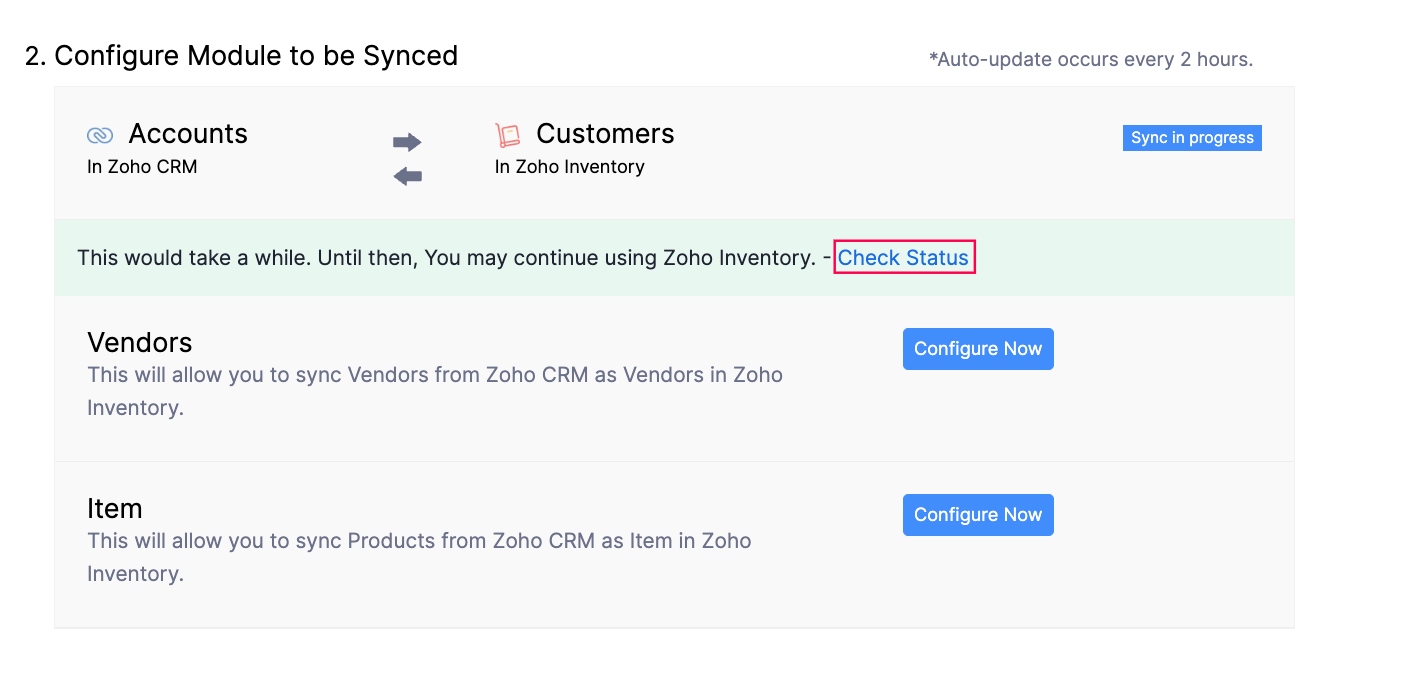 Customer Sync Status