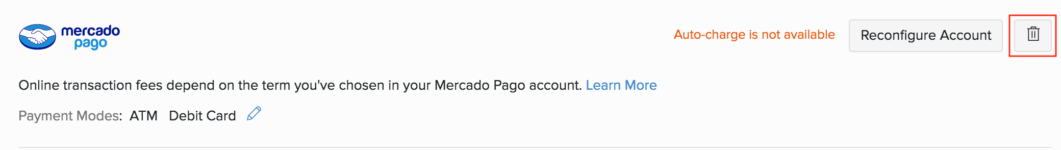 Mercado Pago Option