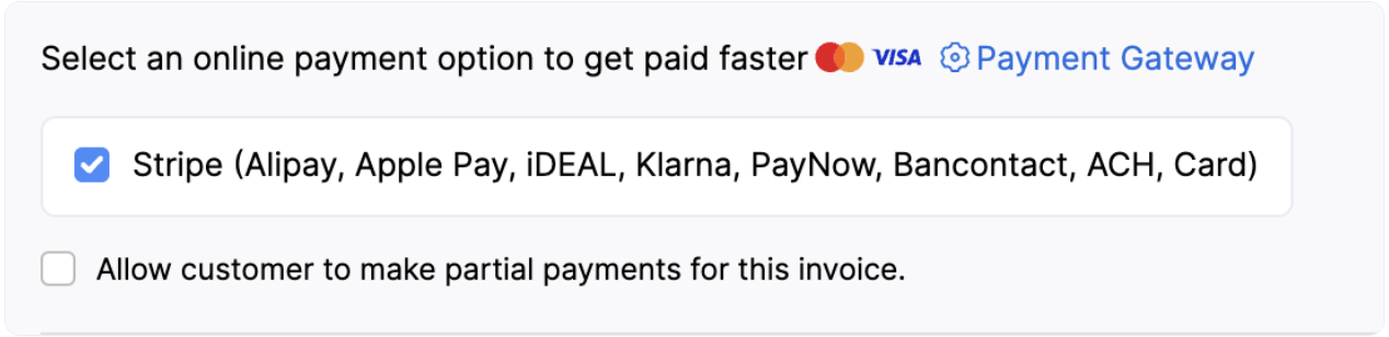 Payment Option Stripe