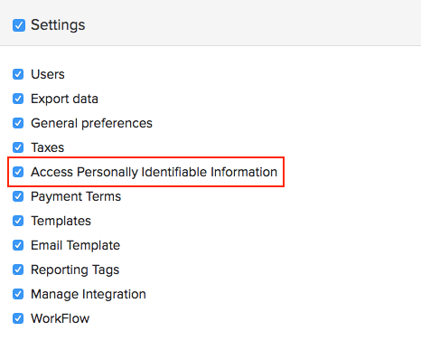 Permission to access personally identifiable information