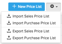 image of accessing a price list import option