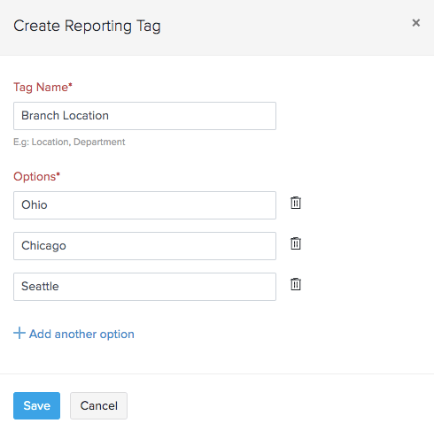 Create Reporting Tag