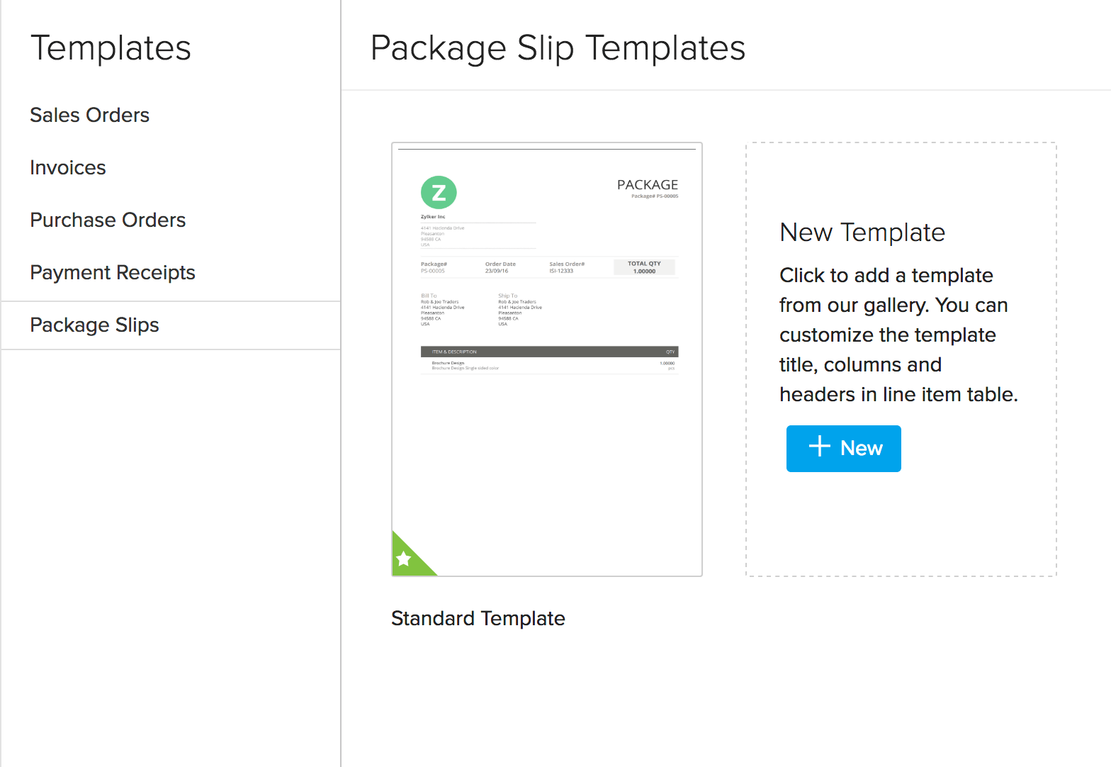 package slip template