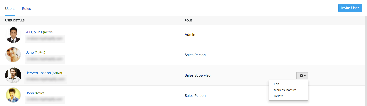 Users & roles page
