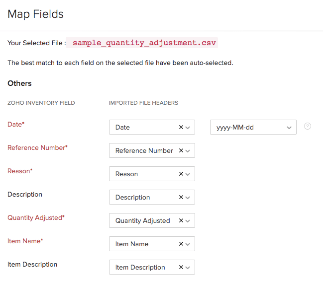 mapping fields page