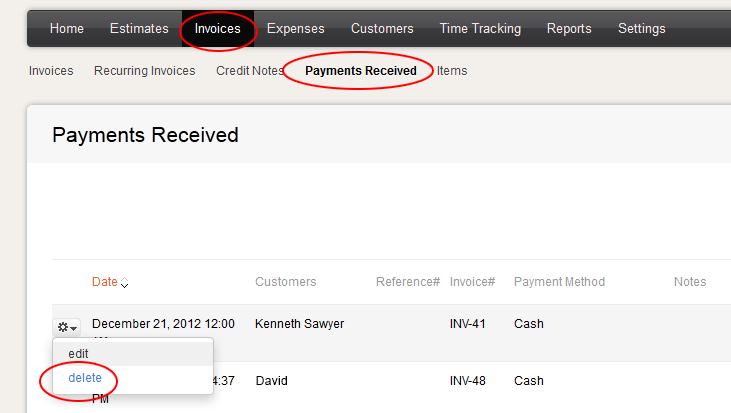 delete payment
