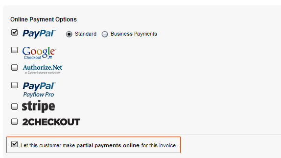 Partial Payments Partial payments