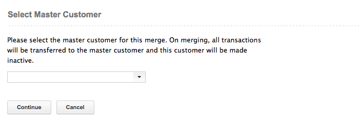 select master customer detail page