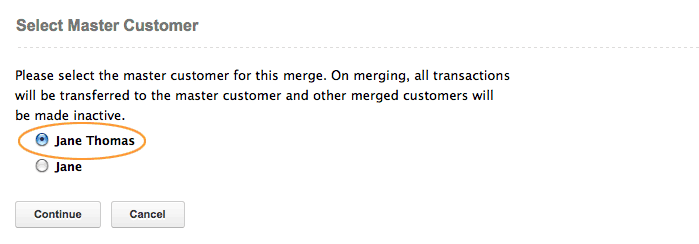 select master customer