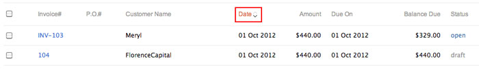 Sort Invoice Date Wise sort invoice