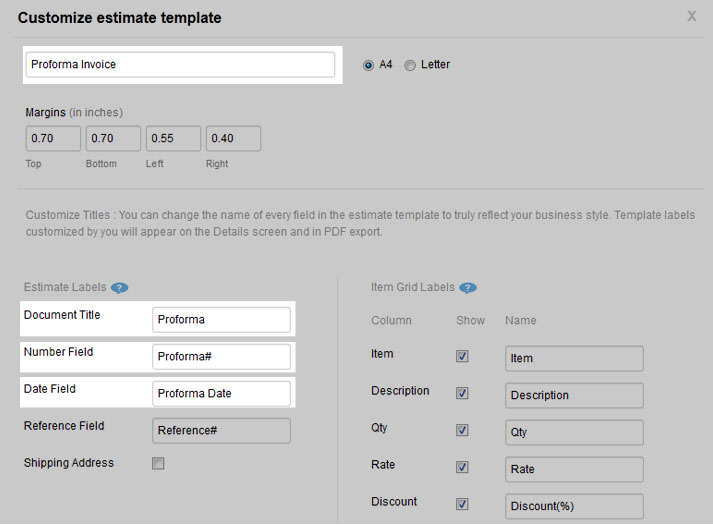 zoho invoice proforma invoice