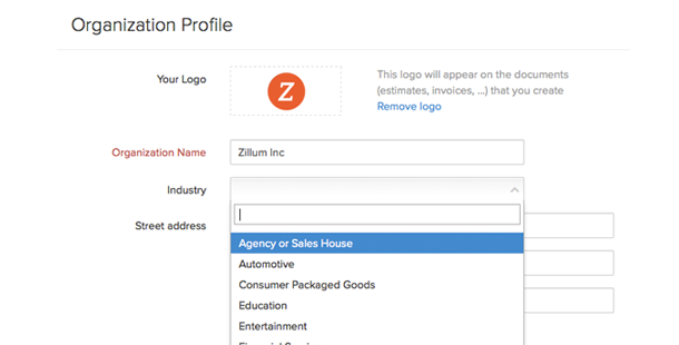 Your logo on invoices and estimates