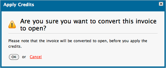 Credit note confirm message Credit note confirm message