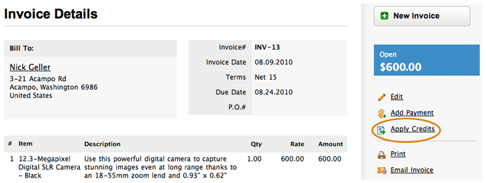 Invoice details Invoice details