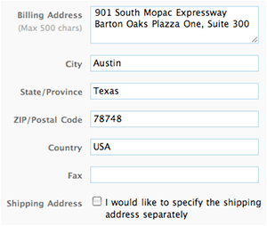 Create customer billing and shipping fields Create customer billing and shipping fields