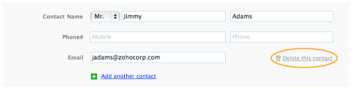 Select delete contact