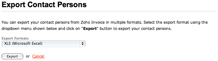 Export contacts Export contacts