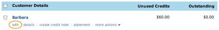 Select edit customer Select edit customer