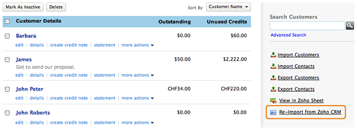 Re-import from Zoho CRM