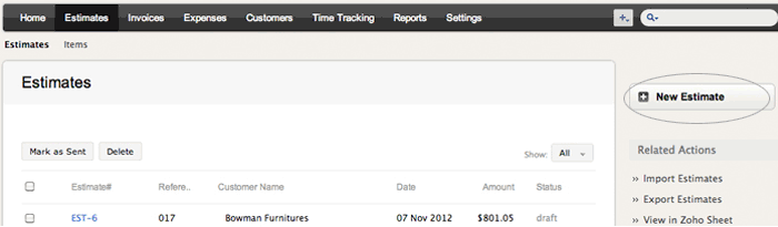 Select new estimate Select new estimate