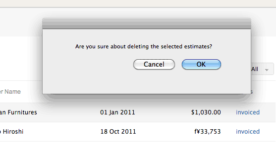 Delete estimate message Delete estimate message
