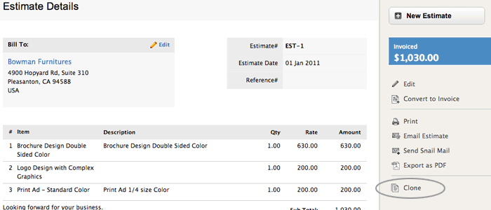 Select clone estimate Select clone estimate