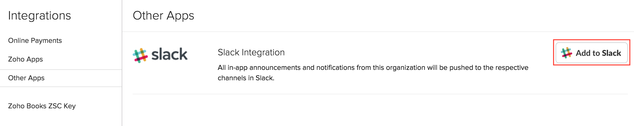 Add to Slack button