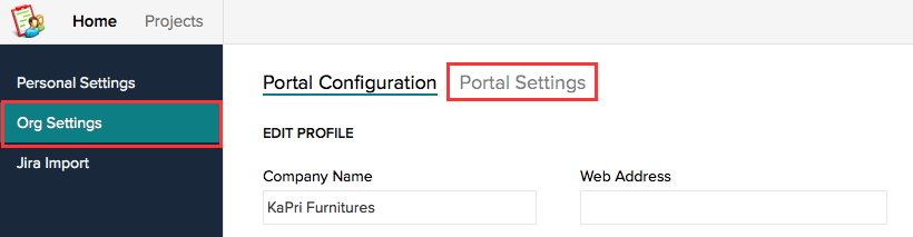 Portal Settings