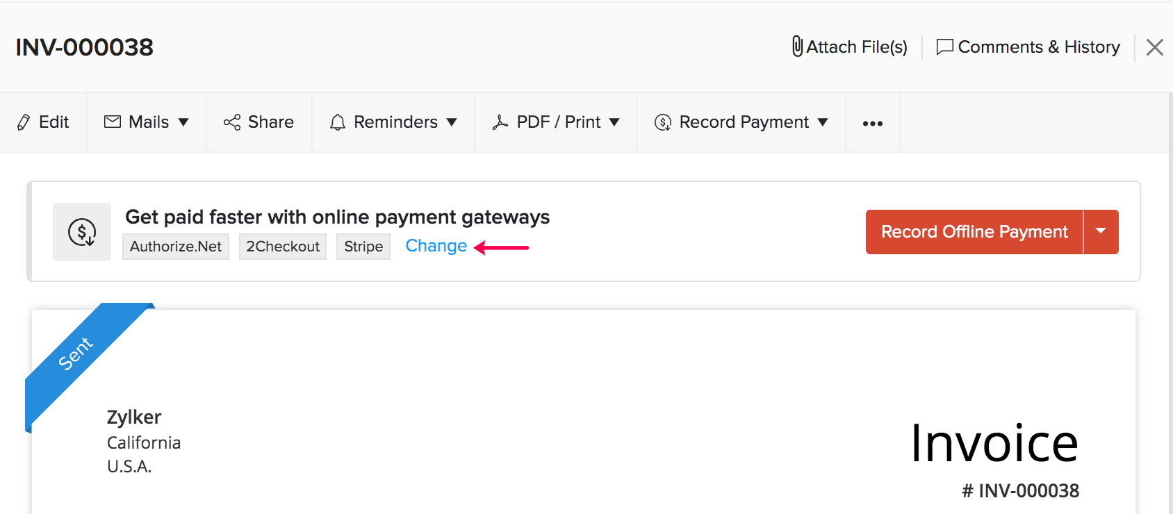 Payments Tab