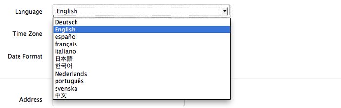 language settings