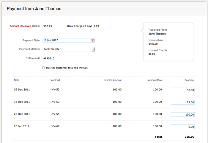 Add credits to a customer