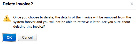 Delete invoice message Delete invoice message