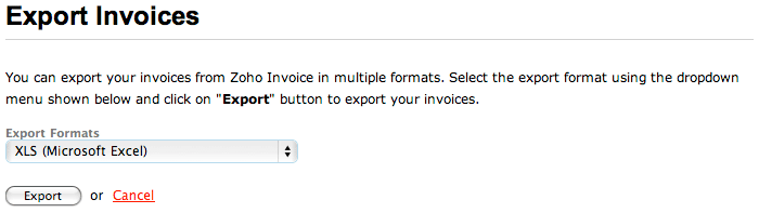 Export invoices Export invoices