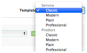 Select credit note template