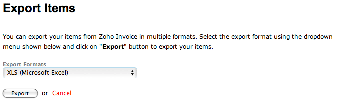 Export items Export items