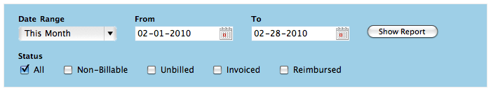 Date range filter