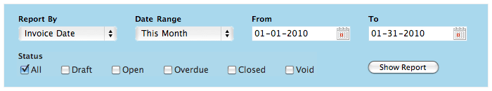 Invoice details fileters