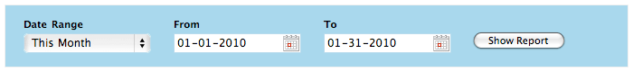 Date range filter