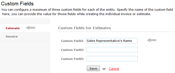 custom field for estimate