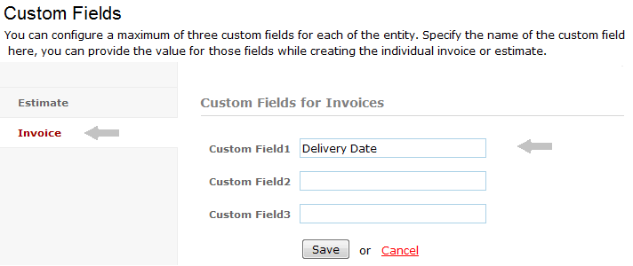 custom field for invoice