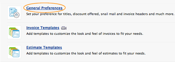 General Preferences Select general preferences